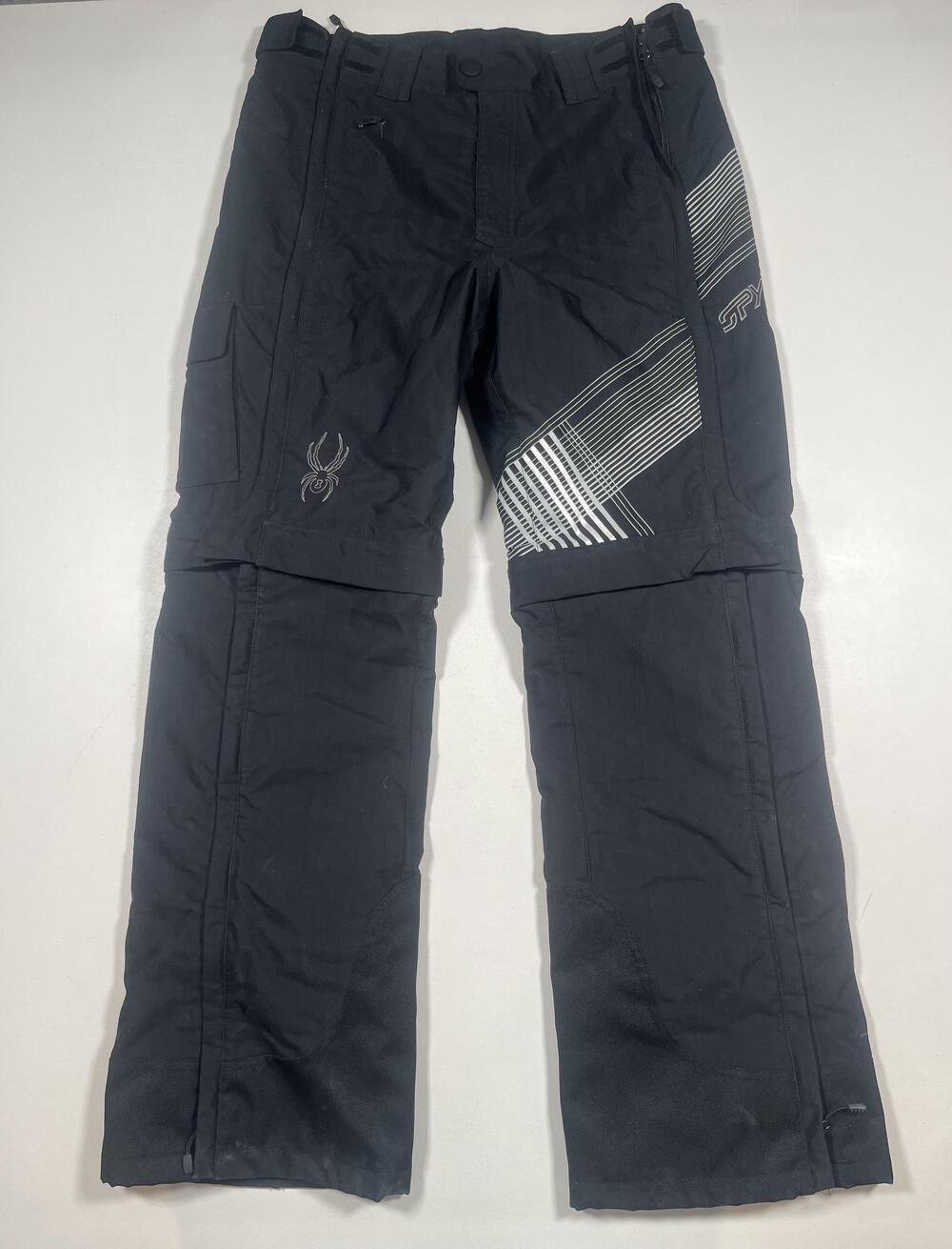 Spyder Snow Pants Medium Black Insulated Ski Winter Zip Pockets Gaiters